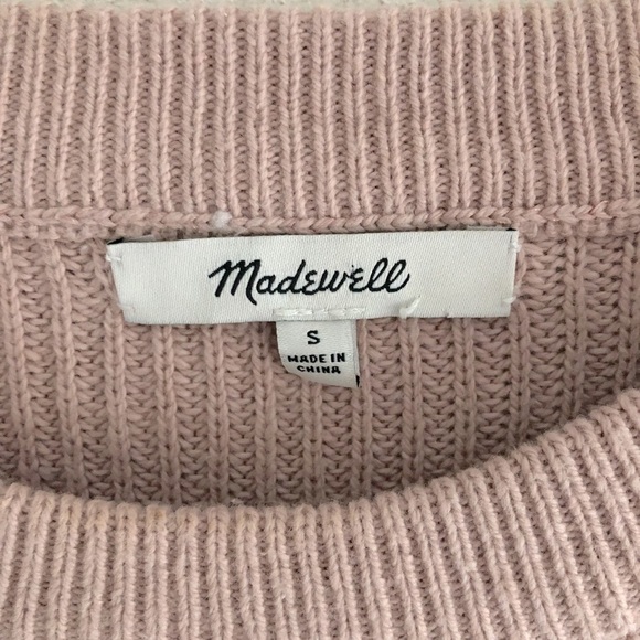 Madewell Patch Pocket Knit Pullover Sweater Blush Pink Size - Picture 4 of 11